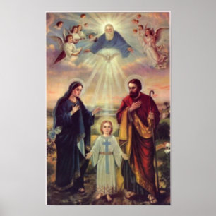 vintage till heligan, Jesus Kristist, Josef, Mary Poster