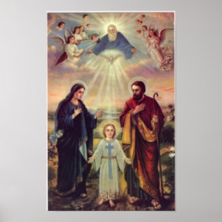 vintage till heligan, Jesus Kristist, Josef, Mary Poster