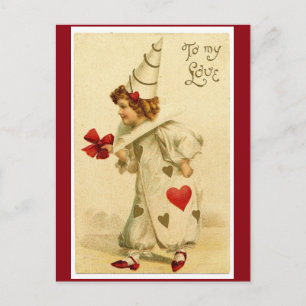 Vintage till min Kärlek Valentine Clown Helg Vykort