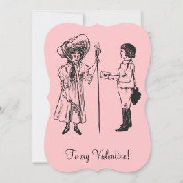 Vintage till min Valentine-flicka brev rosa Julkort