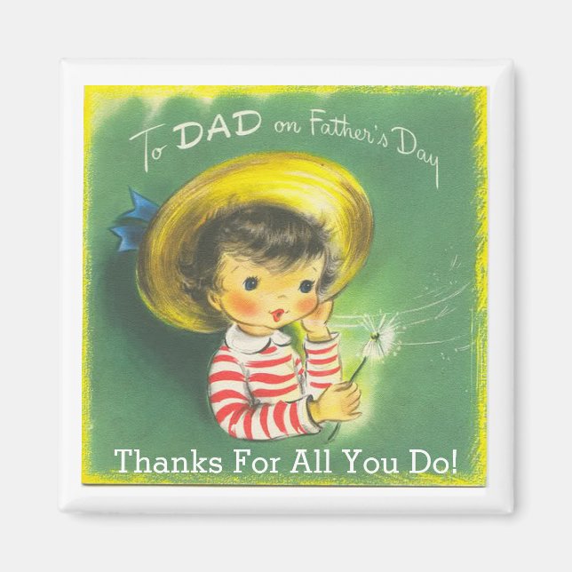 Vintage till Pappa Magnet (Framsidan)