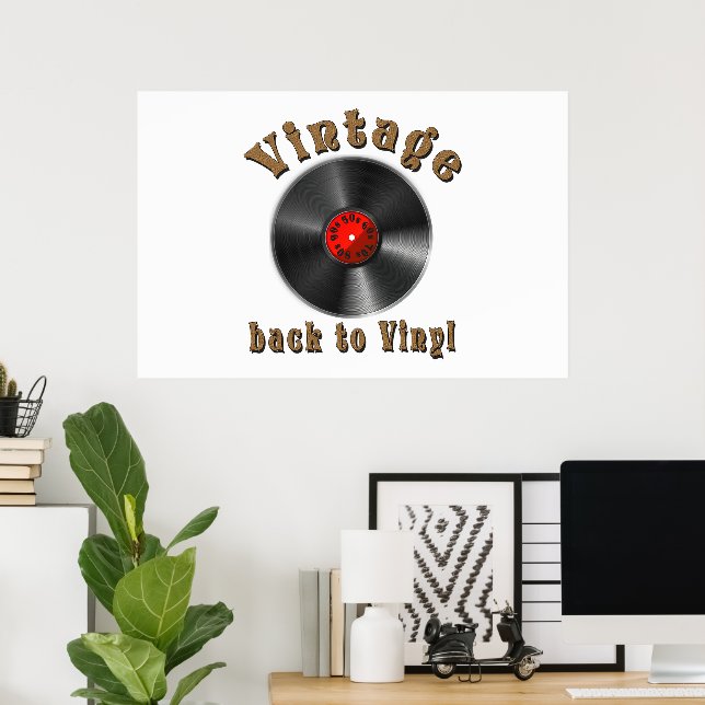 Vintage - Tillbaka till Vinyl, posten är tillbaka Poster (Hemmakontoret)