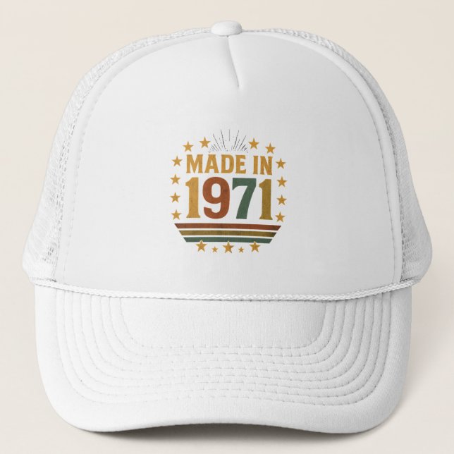 Vintage "Tillverkad 1971" Födelsedagsdesign Keps (Framsida)