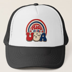 Vintage "Tillverkad i USA" Patriotisk Badge Keps