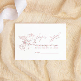 Vintage Timless Blommigt Baby Shower Diaper Raffle Anteckningskort