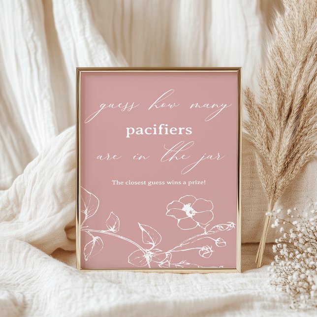 Vintage Timless Blommigt Baby Shower Gissa Poster (Skapare uppladdad)