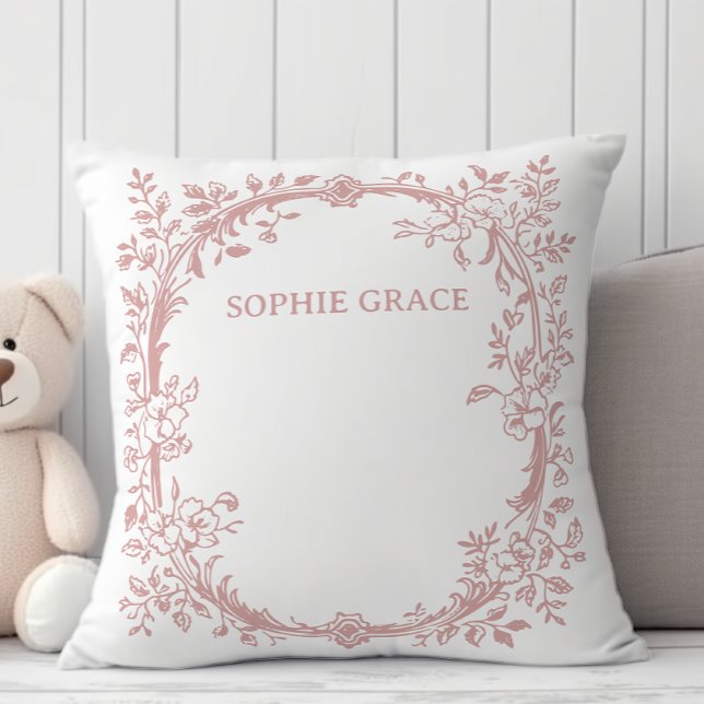 Vintage Timless Blommigt Rosa Baby Kudde (Skapare uppladdad)