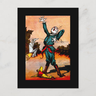 Vintage Tin Woodman och Fågelskrämma Vykort