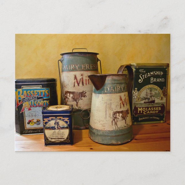 Vintage Tins and Jugs Vykort (Framsida)