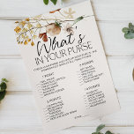 Vintage Tiny Blommigt Play Whts in your Purse Flygblad<br><div class="desc">Vad är det i din möhippa? Små vintagar. Vattentärga botaniska,  ömma och absolut små vattenfärgade blommor. Matchande objekt för att slutföra din händelsesamling finns i vårt Zazzle-arkiv!</div>