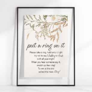 Vintage Tiny Floral Sätt en ring på det-spelet Poster
