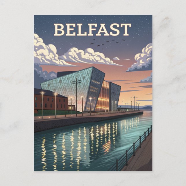 Vintage Titanic Belfast Travel Vykort (Framsida)