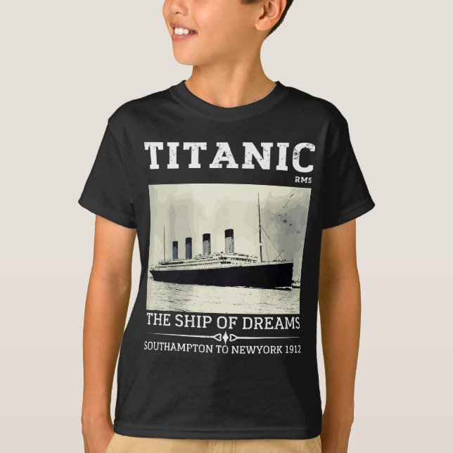 Vintage Titanic Minnesdag RMS 1912, Frakten T Shirt (Framsida)