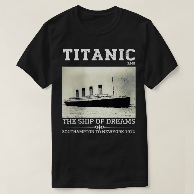 Vintage Titanic Minnesdag RMS 1912, Frakten T Shirt (Design framsida)