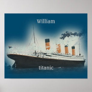 Vintage Titanic Ocean Liner Boy Sea Frakt Namn Poster
