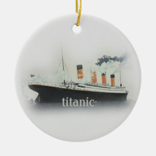 Vintage Titanic Ocean Liner Frakt Julgransprydnad Keramik