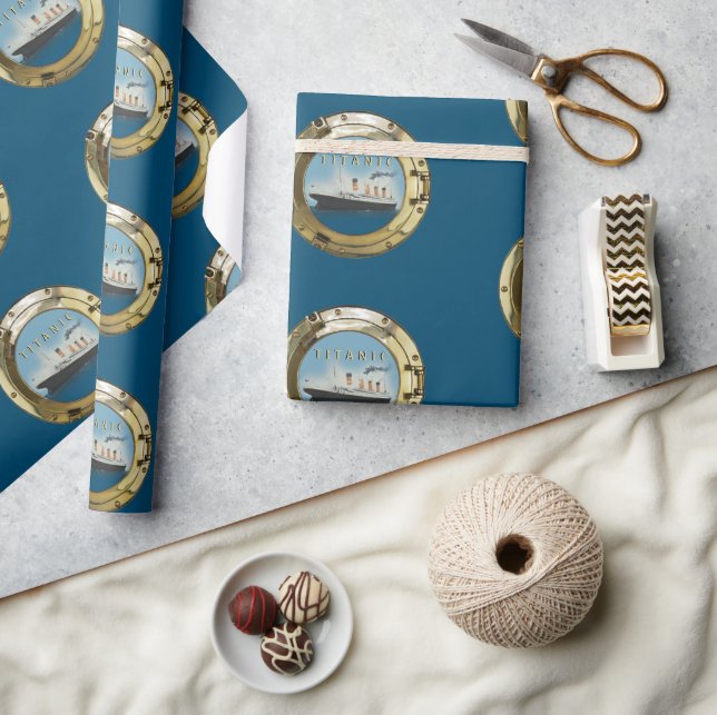 Vintage Titanic Porthole Presentpapper (Hantverk)