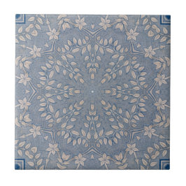 Vintage Titta blå vit Blommigt Chinoiserie Inspire Kakelplatta