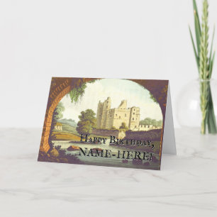 Vintage titta, kasta genom Brick Arch Birthday Kort