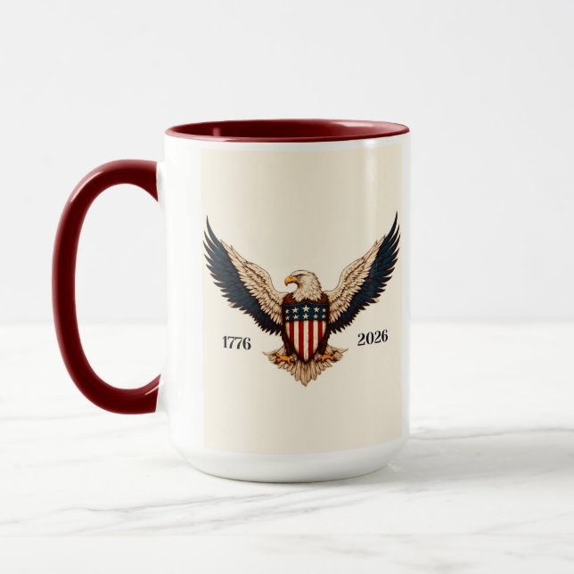 Vintage tittar kaffe mugg med patriotisk design (Vänster)