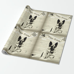Vintage tittar tysk herdehelgdag presentpapper