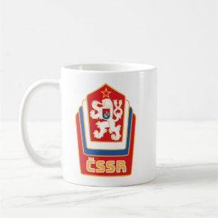 vintage Tjeckoslovakiens emblem Kaffemugg
