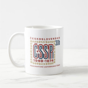 Vintage tjeckoslovakisk ČSSR frimärkskonst Kaffemugg