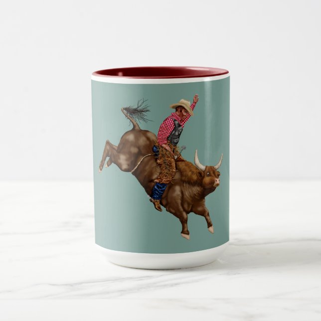 Vintage tjur som rider cowboyen mugg (Center)