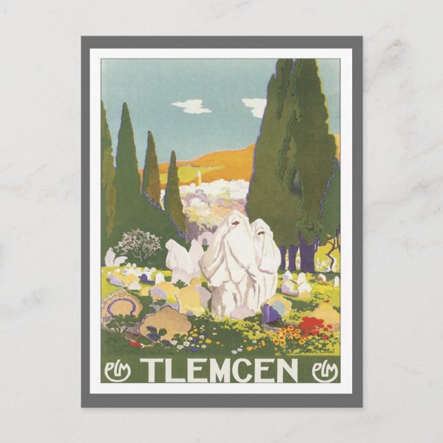 Vintage Tlemcen Algeriet Vykort (Framsida)