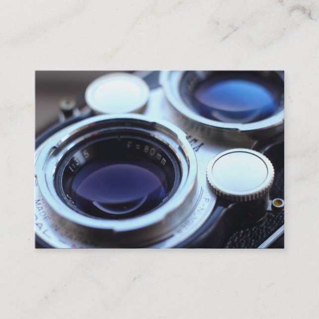 Vintage TLR-kamera Visitkort (Framsida)