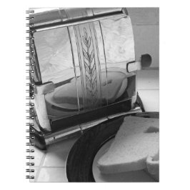 Vintage Toaster Black White Kitchen Art bärbar dat Anteckningsbok Med Spiral