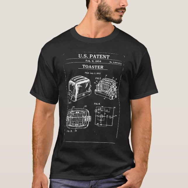Vintage toaster Patent Print T Shirt (Framsida)