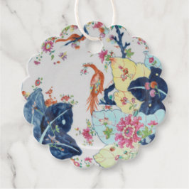 vintage Tobacco Löv blue & white w/rosa gift märkr Gåvor Etiketter