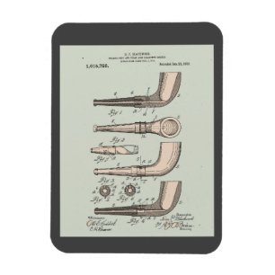 Vintage Tobacco Pipe Patent Magnet