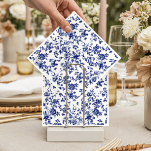 Vintage Toile Blå Båge Gunghäst Baby Shower Pappersservett