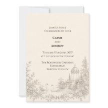 Vintage Toile Svan Trädgård Bröllop
