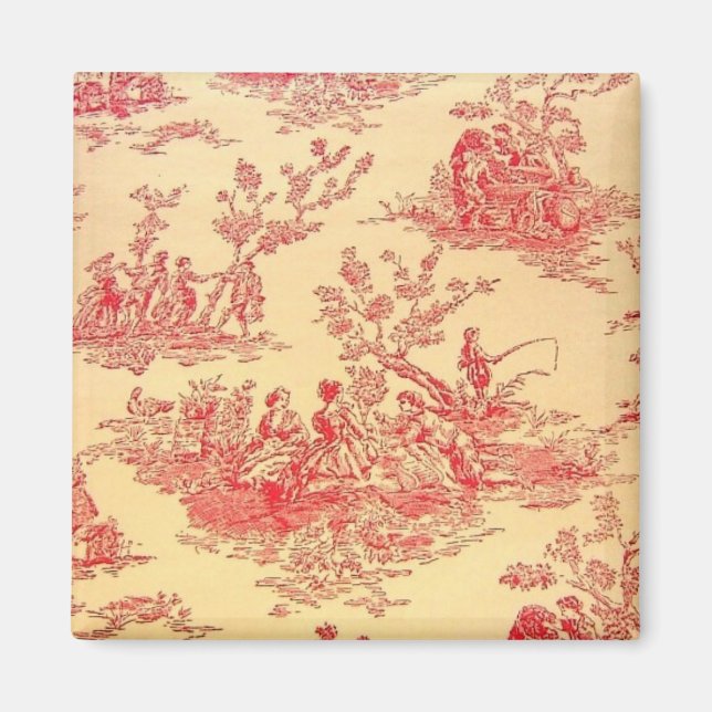 Vintage Toile Tapet Magnet (Framsidan)