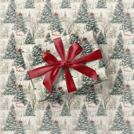 Vintage Toile Wrapping Paper Christmas Presentpapper