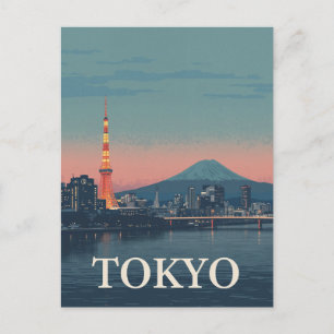 Vintage Tokyo Japan Resorera Poster Fuji Vykort