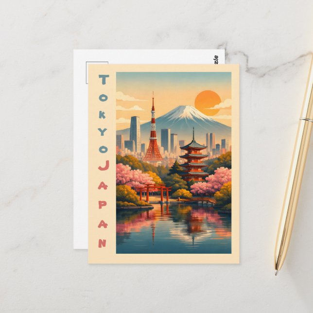 Vintage Tokyo Japan Vykort (Fram/Back In Situ)