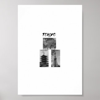 Vintage Tokyo Japansk Streetwear | Svart & Vitt Poster