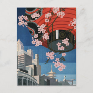 Vintage Tokyo-resa Vykort