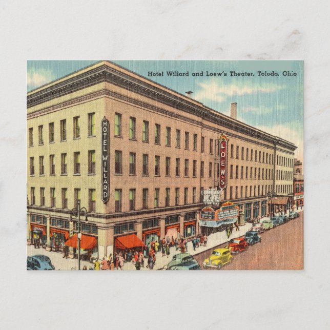 Vintage Toledo, Ohio Vykort (Framsida)