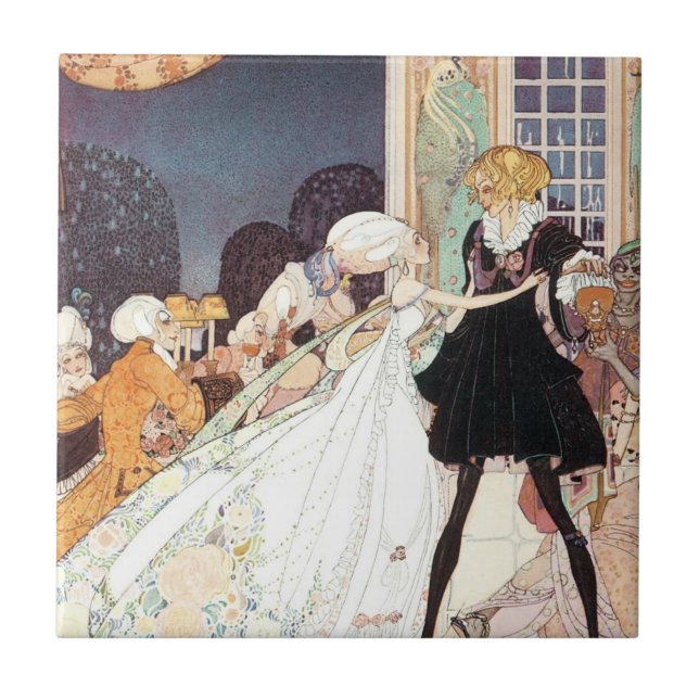 Vintage Tolv Dancing Princesses av Kay Nielsen Kakelplatta (Framsidan)