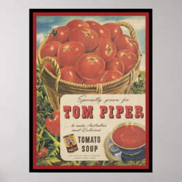 Vintage Tom Piper Tomato Soppa Poster
