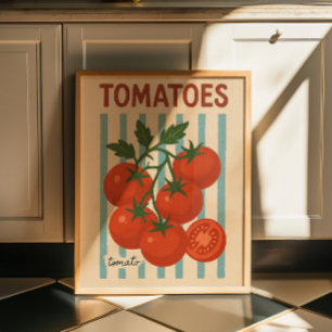 Vintage Tomat Väggkonst Tryck Botanisk Kök
