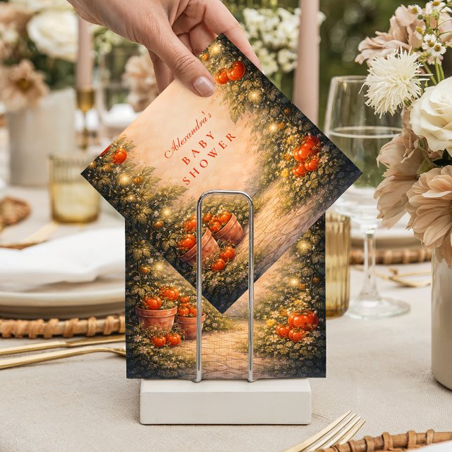 Vintage Tomato Garden Baby Shower Pappersservett (Skapare uppladdad)