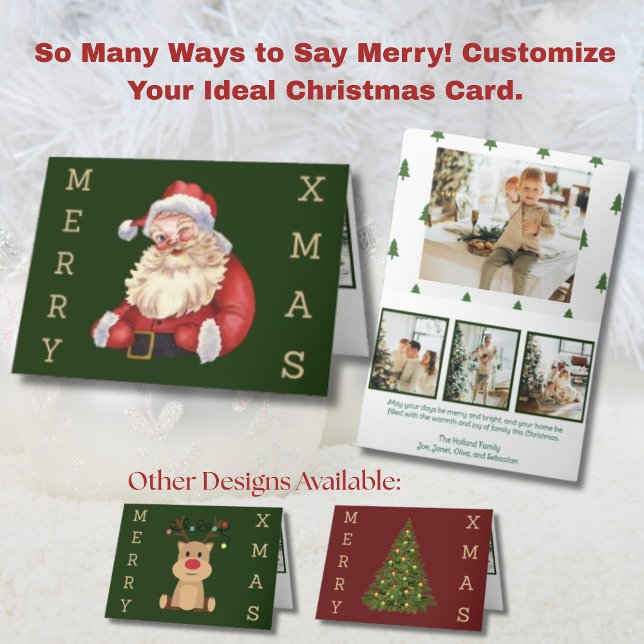 Vintage Tomte 4 Foto Helgkort (Skapare uppladdad)