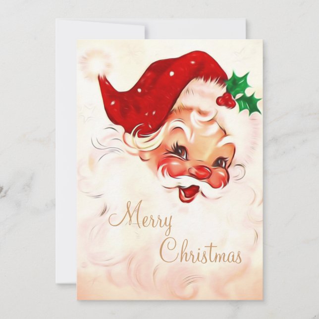 Vintage Tomte 4 Inbjudningar (Framsida)