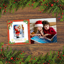 Vintage Tomte Anpassad Foto  Julkort